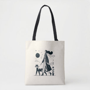 Tote Bag Lady marche son chat Fourre-tout