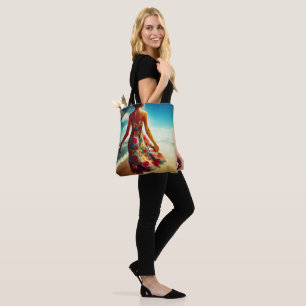 Tote Bag Lady Walking Sur La Plage