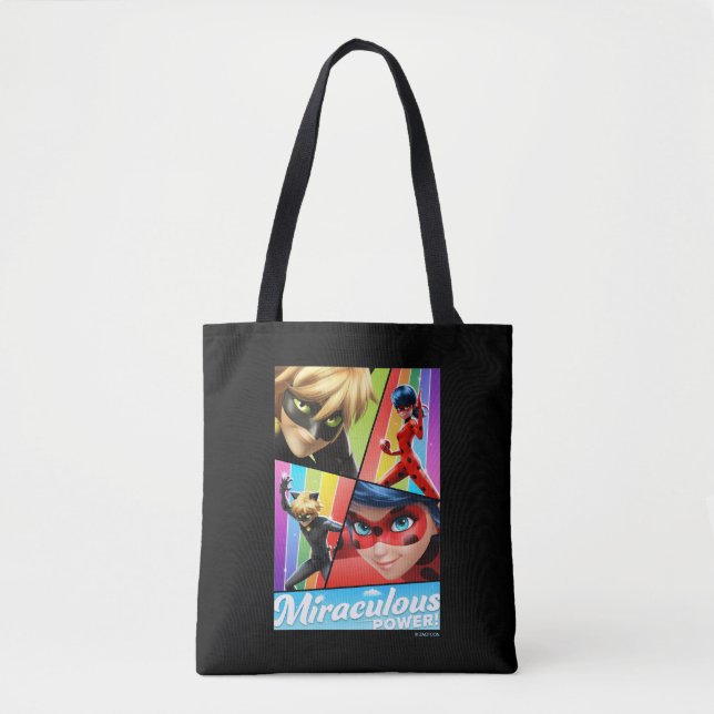 Tote Bag Ladybug & Cat Noir | Puissance Miraculeuse ! (Devant)