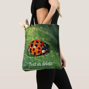 Tote Bag Ladybug sur la feuille gros personnalisation