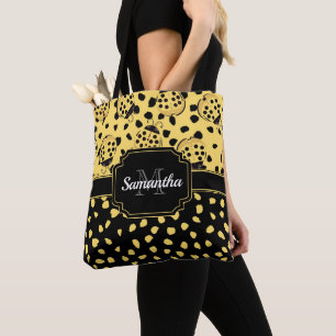 Tote Bag Ladybugs Jaune