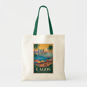 Tote Bag Lagos Nigeria Illustration Voyage Art Rétro