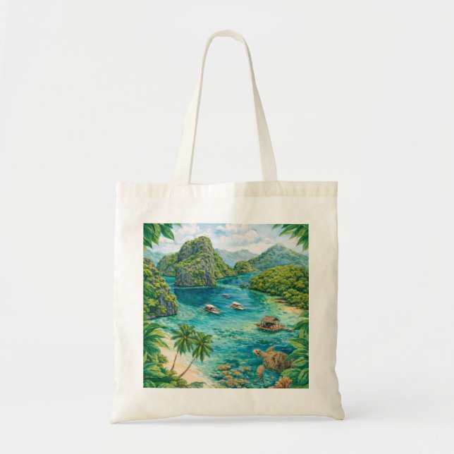 Tote Bag Lagune tropicale de Coron Philippines (Devant)