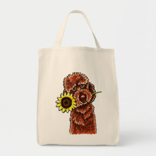 Tote Bag -Laisse ensoleillée Art™ de Labradoodle de