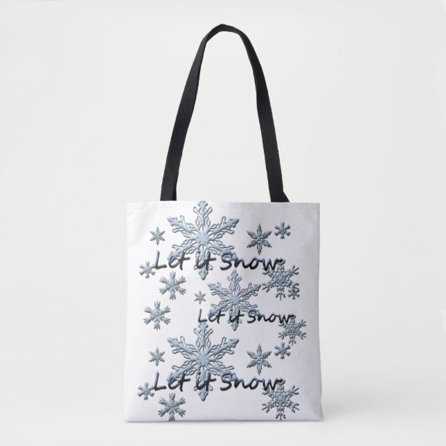 Tote Bag Laisser Il Neige Flocon De Neige (Devant)