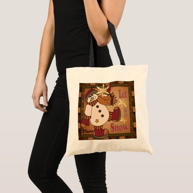 Tote Bag Laisser neiger Holiday Snowman (Devant (produit))