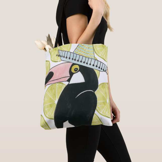 Tote Bag Laissez-nous taco au sujet de sombrero de toucan (De près)