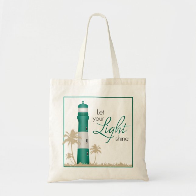 Tote Bag "Laissez votre éclat léger !" Vert de Fourre-tout (Devant)
