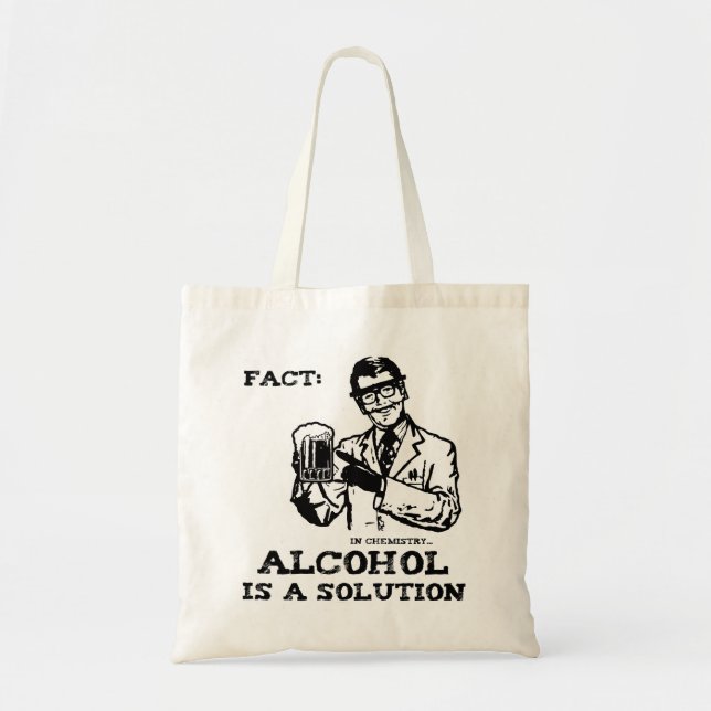Tote Bag L'alcool est une solution en chimie rétro (Devant)