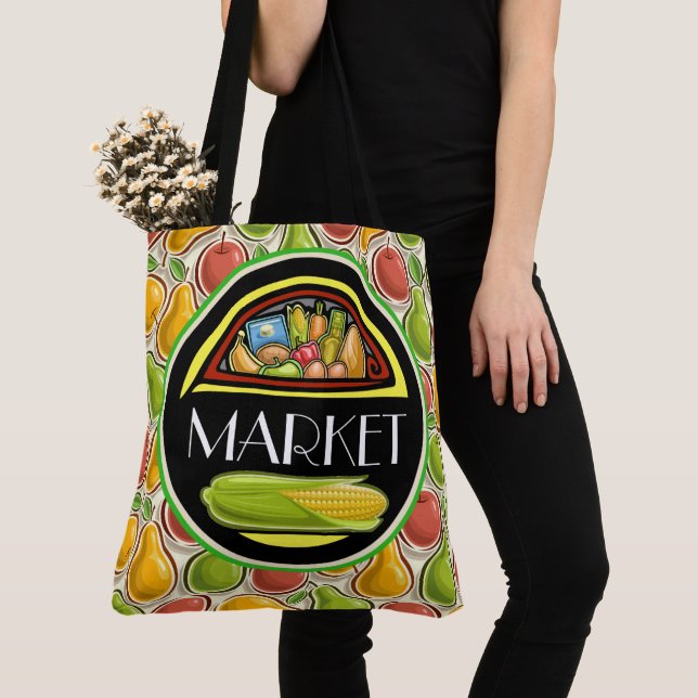 Tote Bag L'alimentation partout sur l'impression Fourre-tou (De près)