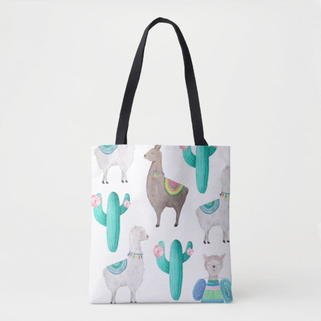 Tote Bag Lamas adorables (Devant)