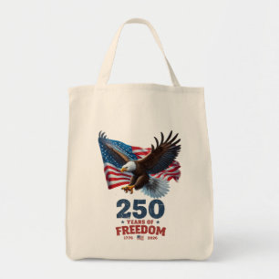 Tote Bag L'Amérique 250 Ans de Liberté Aigle Bald USA Drape
