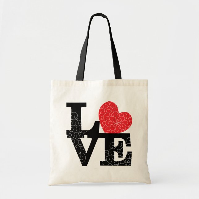 Tote Bag L'amour a ajusté l'empreinte florale (Devant)