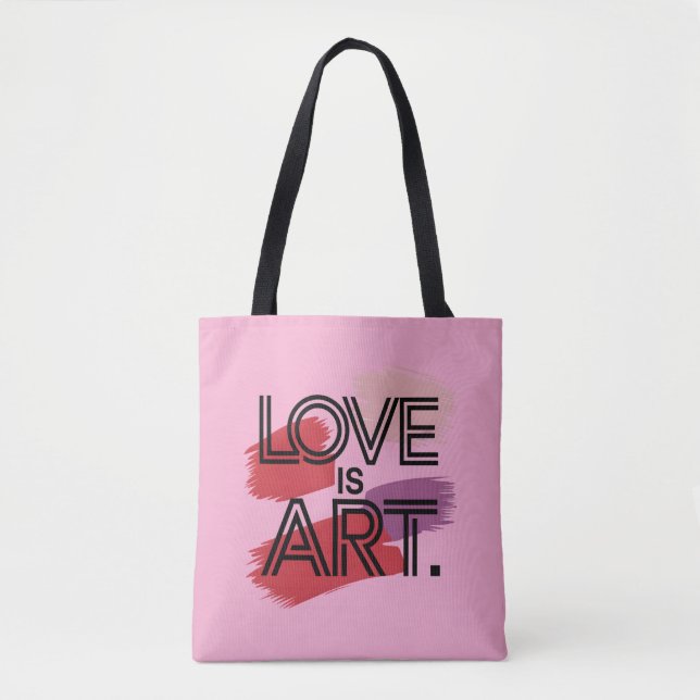 Tote Bag L'amour Abstrait est Artistes d'art Valentines Min (Devant)