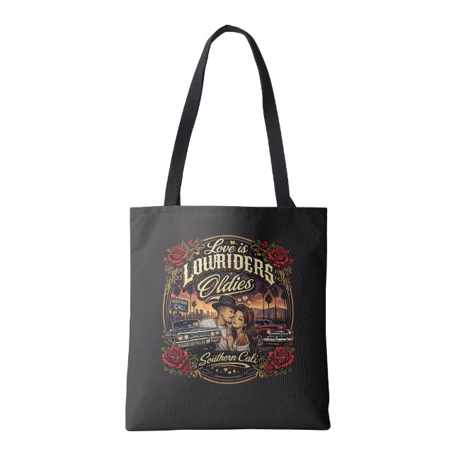 Tote Bag L'amour, c'est les Lowriders et les Oldies (Love is Lowriders and Oldies Tote Bag)