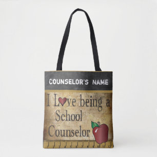 Tote Bag L'amour comme conseiller scolaire Nom DO-IT-YOURS