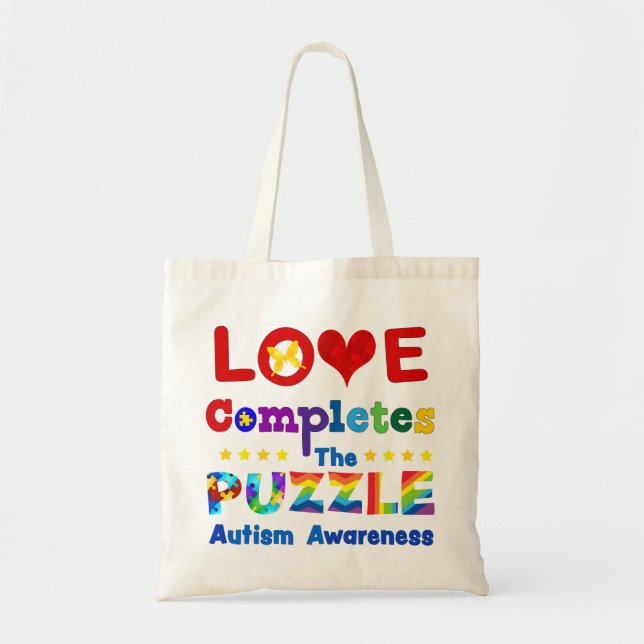 Tote Bag L'amour complète le casse-tête (Devant)