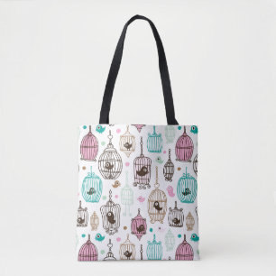 Tote Bag l'amour de cage à oiseaux badine le motif