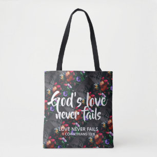 TOTE BAG L'AMOUR DE DIEU N'ÉCHOUE JAMAIS