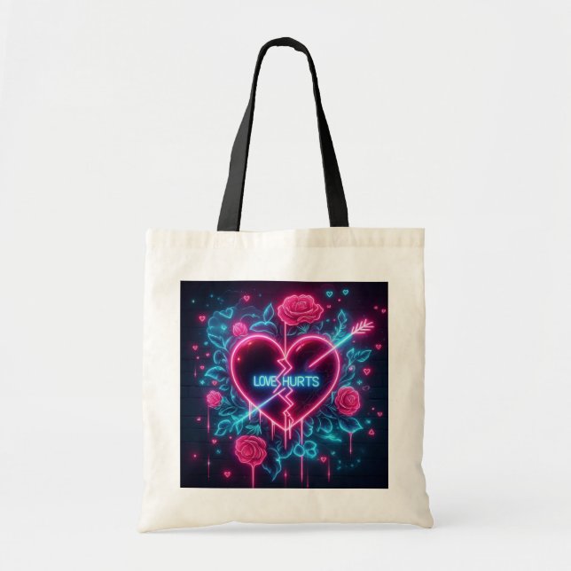Tote Bag L'amour de la Saint Valentin fait mal au coeur de  (Devant)