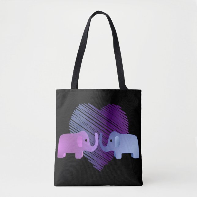 Tote Bag L'amour des éléphants (Devant)