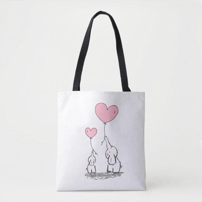 Tote Bag L'amour des éléphants (Devant)
