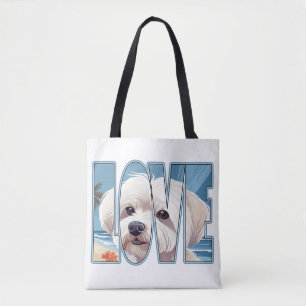 Tote Bag L'amour du chien maltais