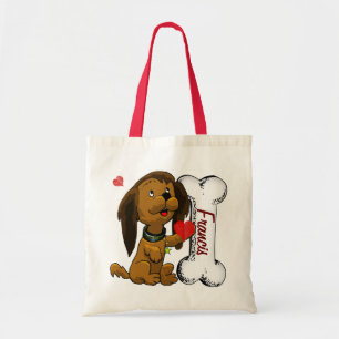 Tote Bag L'amour du chiot PERSONNALISÉ