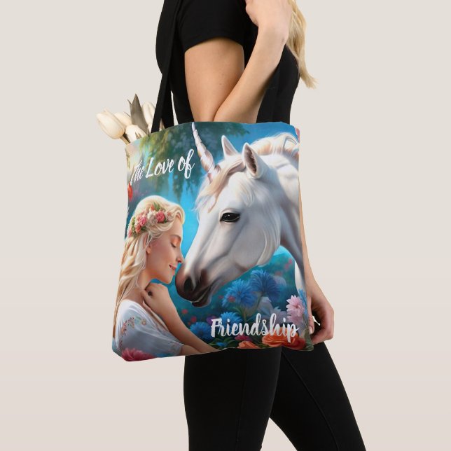 Tote Bag L'amour d'une princesse pour sa licorne (De près)