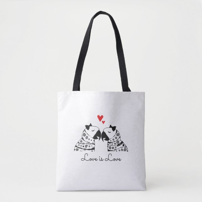 Tote Bag L'amour est amour Perruches lesbiennes (Devant)