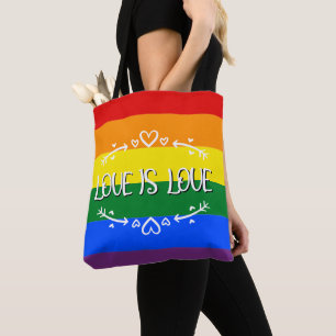 Tote Bag L'amour est l'amour Arc-en-ciel Fierté LGBTQ