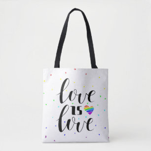 Tote Bag L'amour est l'amour Coeurs arc-en-ciel