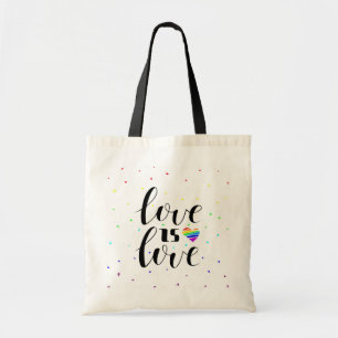 Tote Bag L'amour est l'amour Coeurs arc-en-ciel