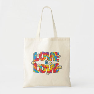 Tote Bag L'amour est l'amour - Rainbow Floral LGBTQ Pride