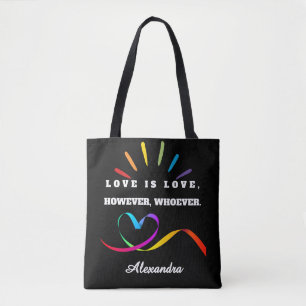 Tote Bag L'amour minimaliste est l'amour au nom personnalis