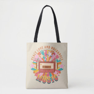 Tote Bag L'amour pour la paix et le rock & roll