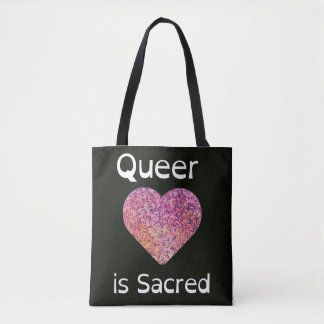 Tote Bag L'amour queer rose et noir est sacré