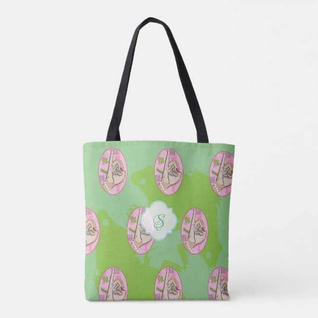 Tote Bag L'amour rose et vert (Dos)