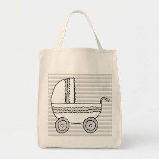 Tote Bag Landau blanc et gris de bébé
