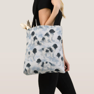 Tote Bag Landseer Terre-Neuve aquarelle