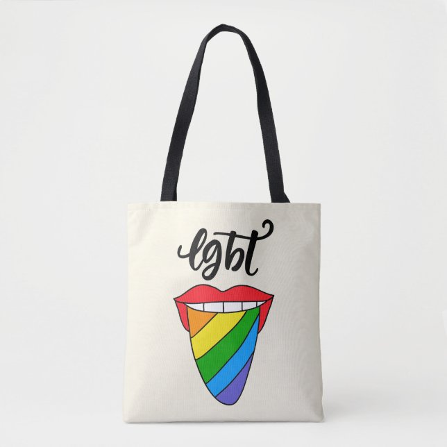 Tote Bag Langue arc-en-ciel LGBT (Devant)