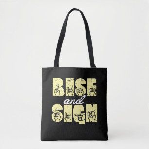 Tote Bag Langue des signes ASL Rise et signe
