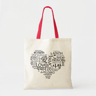 Tote Bag Langues de coeur d'amour