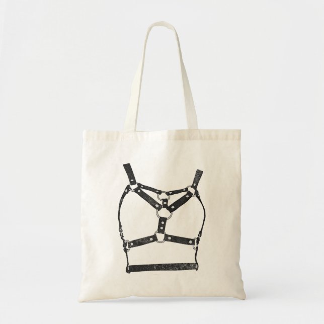 Tote Bag Lanières de harnais en cuir (Devant)