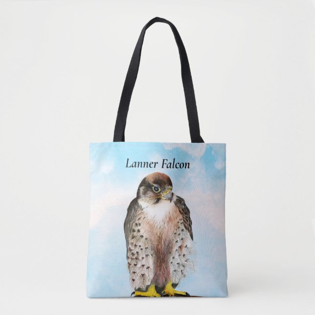 Tote Bag Lanner Falcon aquarelle peinture Fourre-tout (Devant)