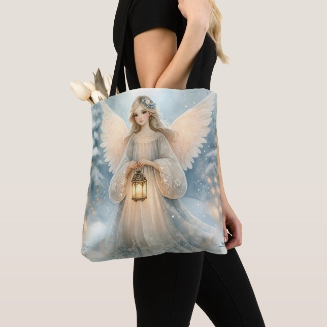 Tote Bag Lanterne céleste d'ange d'hiver de grâce (De près)