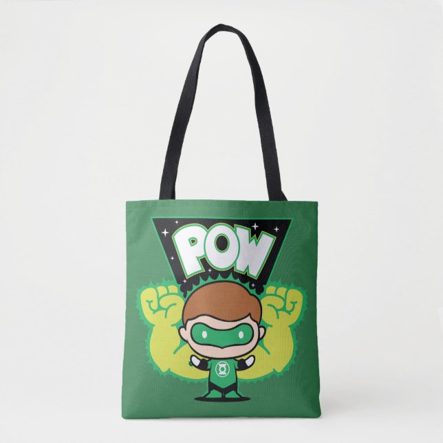 Tote Bag Lanterne verte Chibi Formant Des Poings Géants (Devant)