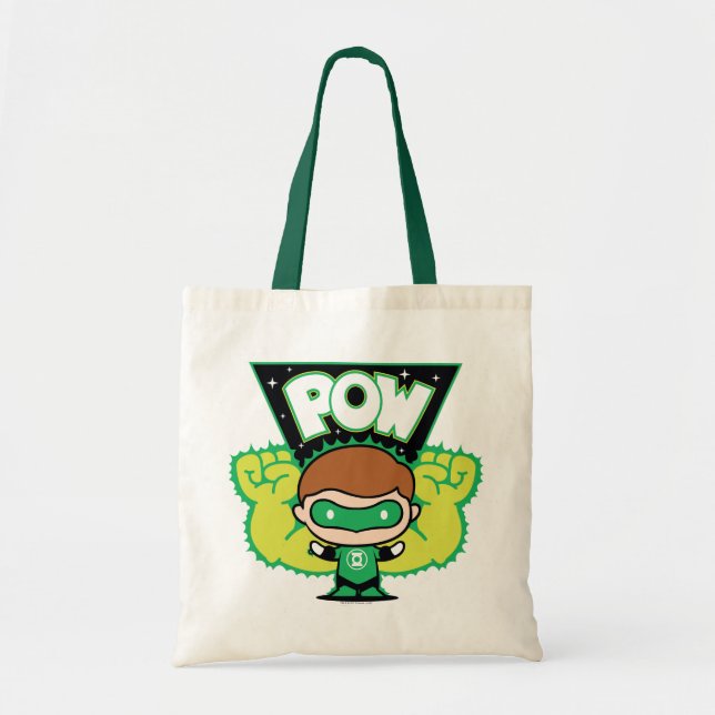 Tote Bag Lanterne verte Chibi Formant Des Poings Géants (Devant)