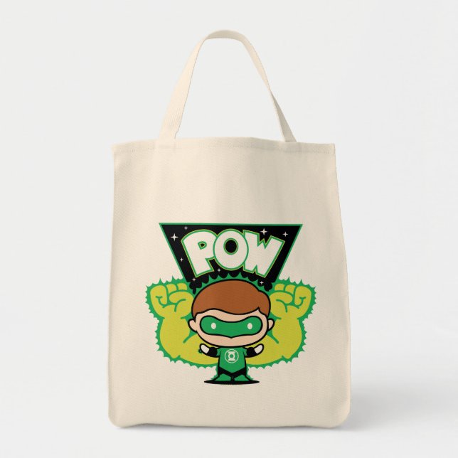 Tote Bag Lanterne verte Chibi Formant Des Poings Géants (Devant)