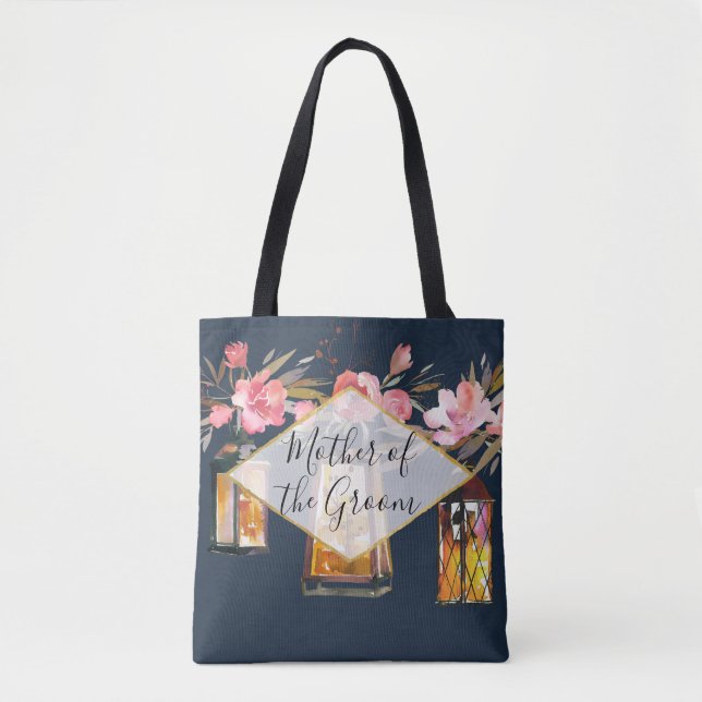 Tote Bag Lanternes rustiques Corail bleu Mère de la chambre (Devant)